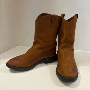 Justin Kids Aged Bark Leather Work Boots size 4D